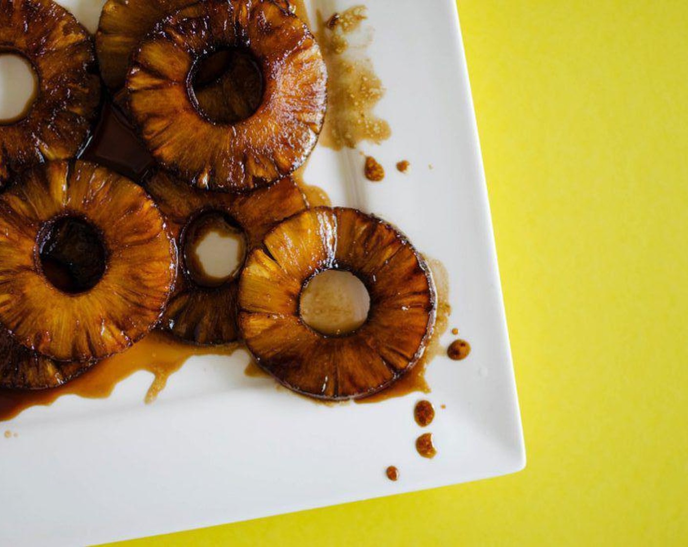 step 1 In a large skillet, heat Butter (1 Tbsp) over medium until lightly brown. Add Pineapple Rings (7) and cook on both sides until they begin to brown a bit, then add in Brown Sugar (2 Tbsp). Continue to cook, flipping rings as needed, until brown sugar is dissolved. Transfer pineapple rings to a plate, leaving juices in the pan.