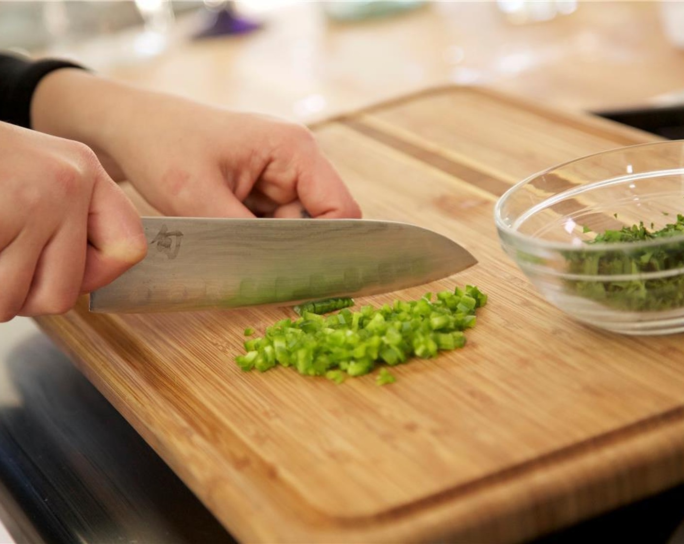 step 2 Crush the Whole Coriander Seeds (1 Tbsp) inside its plastic bag using the back of a spoon and pour onto a plate; hold. Remove leaves of  Fresh Parsley (3 Tbsp) and Fresh Cilantro (1/2 cup) from the stems. Reserve 8 parsley leaves for garnish.