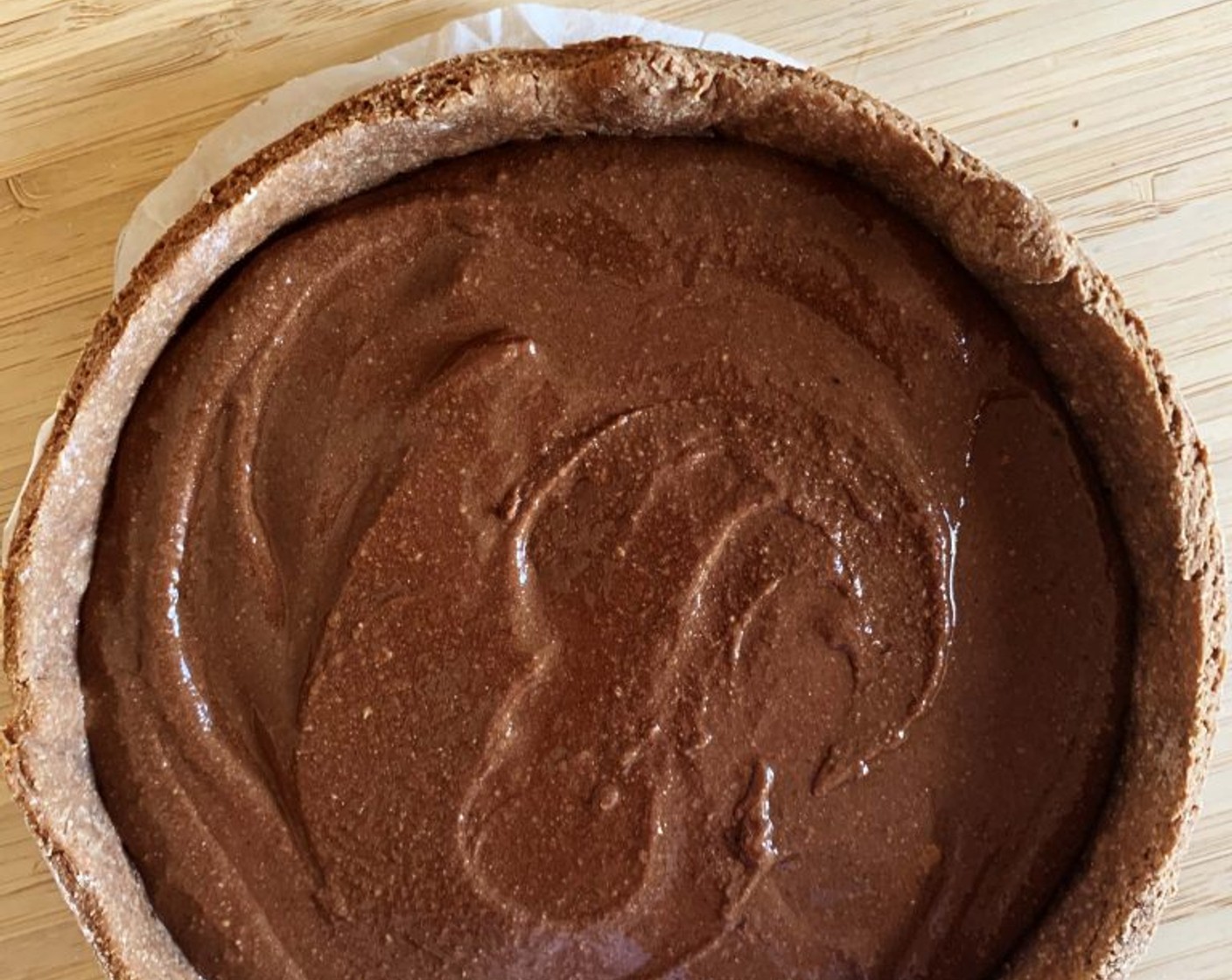 step 11 Spread the chocolate cream in the pie crust.