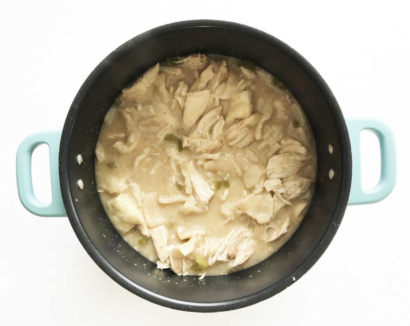 step 10 Add the chicken tenders back to the pot with the dumplings and let simmer for 15 more minutes.