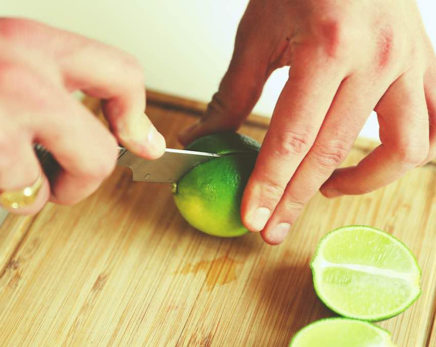 step 1 Cut Lime (1) in half.