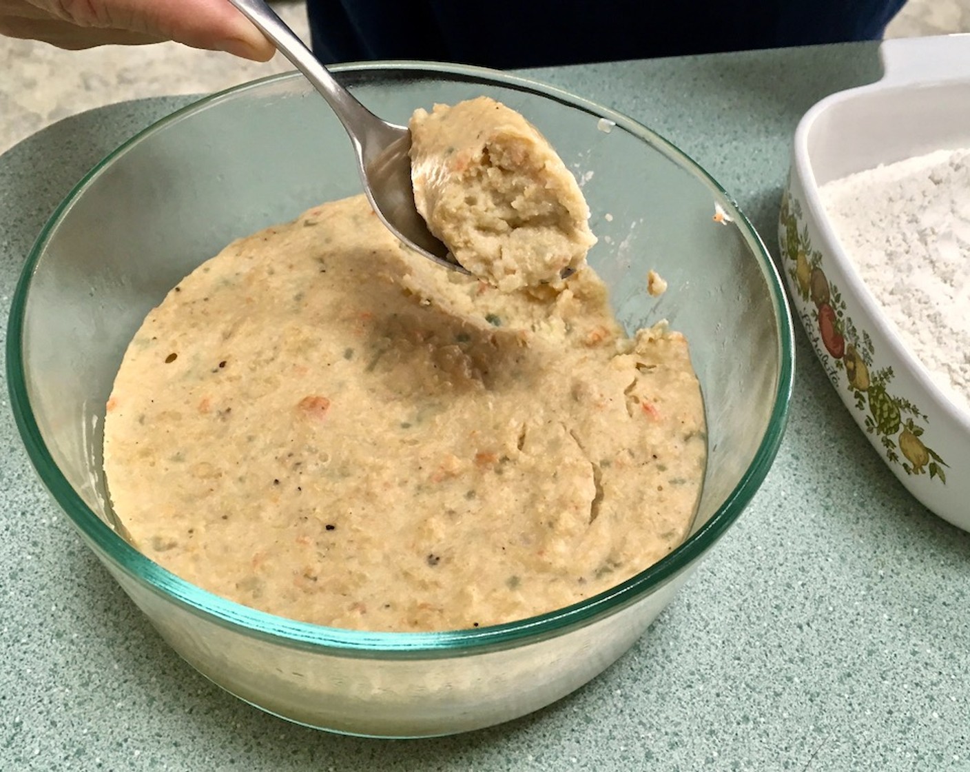 step 16 Remove the chilled mixture from the refrigerator. Scoop out a tablespoon of cold croqueta batter and gently roll into a ball.