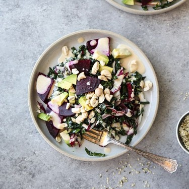 Kale Salad with Beets, Avocado and Tahini Dressing Recipe | SideChef