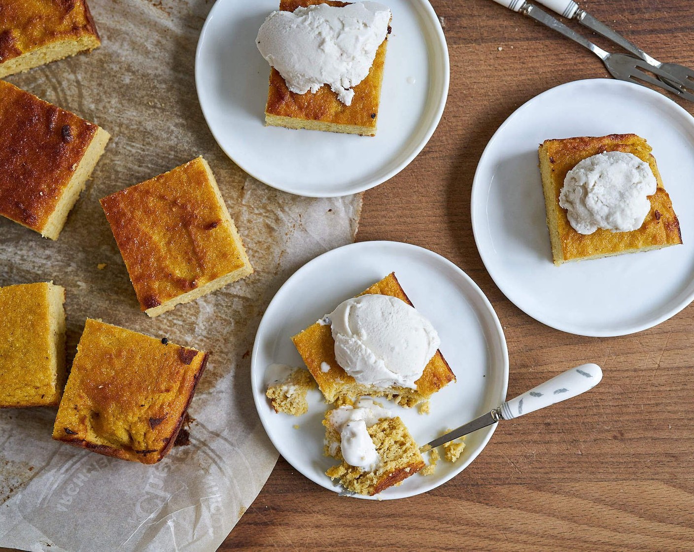 step 7 Let cool for 10 minutes and then transfer to a cooling rack to cool completely. Serve with coconut milk vanilla ice cream. Enjoy!