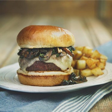 Mustard-Glazed Mushroom Burgers with Golden Fries Recipe | SideChef