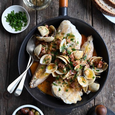 Monkfish with Citrus, Chorizo, and Clams Recipe | SideChef