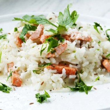 Fennel and Wild Salmon Risotto Recipe | SideChef