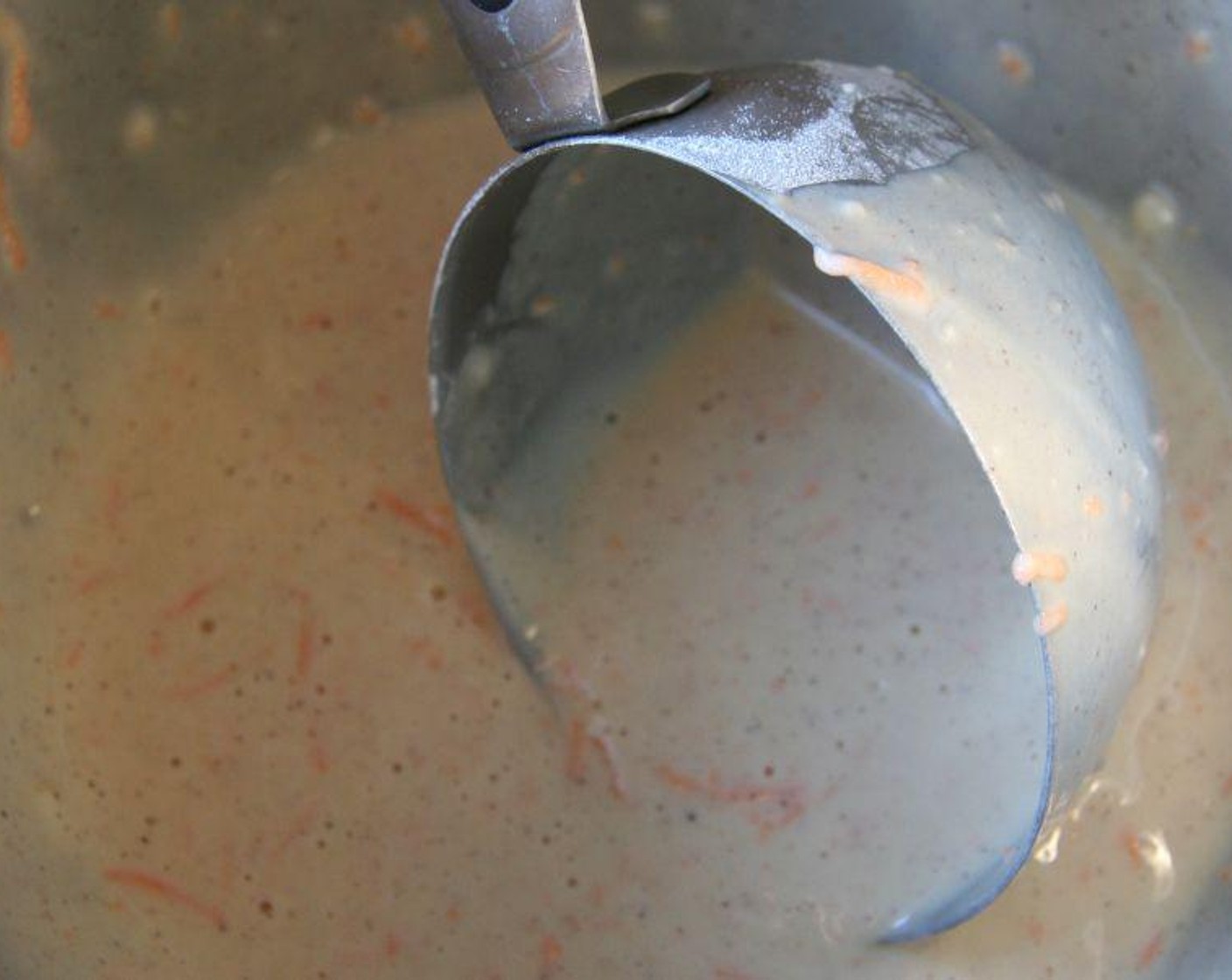 step 2 Add Milk (2 cups), Eggs (2), and Canola Oil (2 Tbsp), mix just until combined. Stir in the Sweet Potato (1/2 cup).