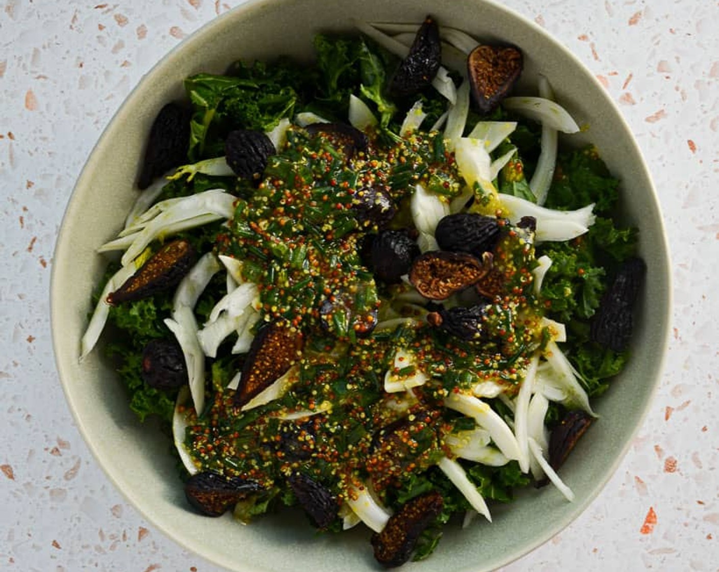 step 5 Pour the lemon and chive dressing over the salad and mix together. Serve and enjoy!