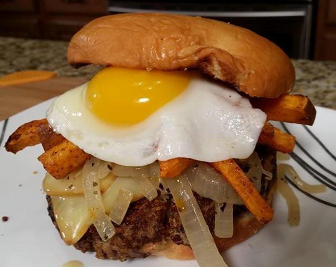 Quinoa Burger with Beer Caramelized Onions