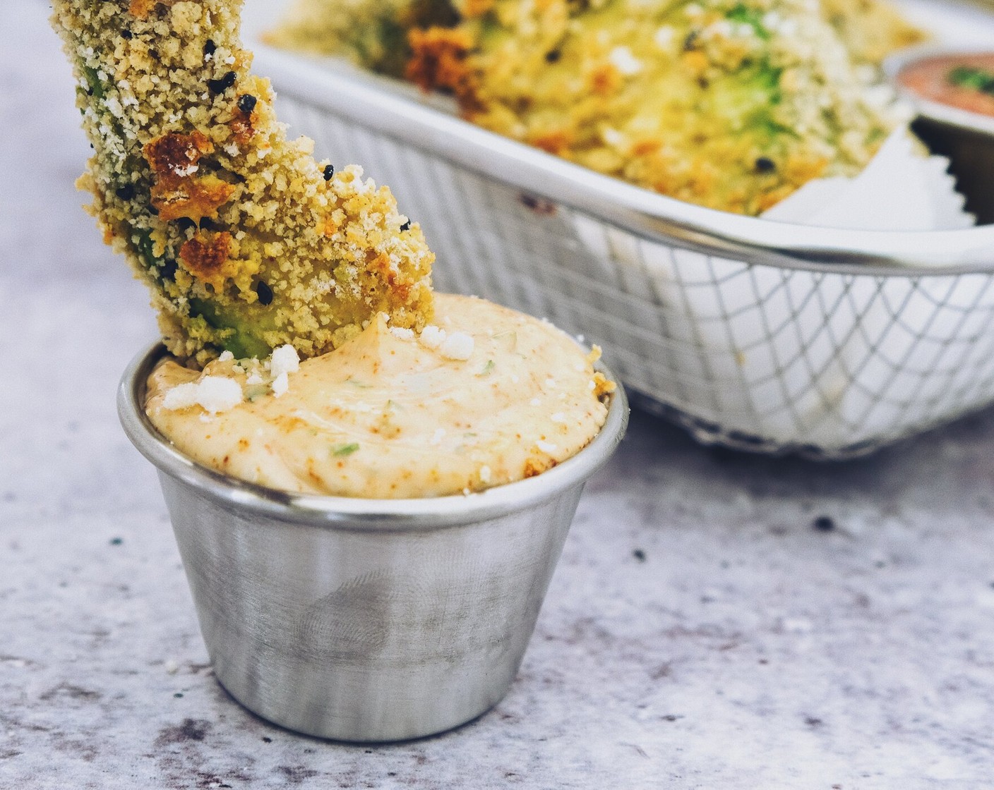 step 8 Garnish with grated parmesan and serve warm with spicy chipotle mayo dip.