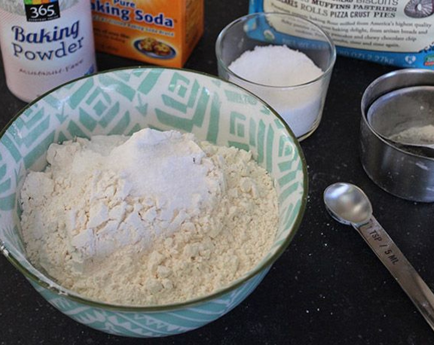 step 3 Meanwhile, combine the All-Purpose Flour (2 1/4 cups), Baking Soda (1 tsp) and Kosher Salt (1 tsp) in a small bowl and set aside.