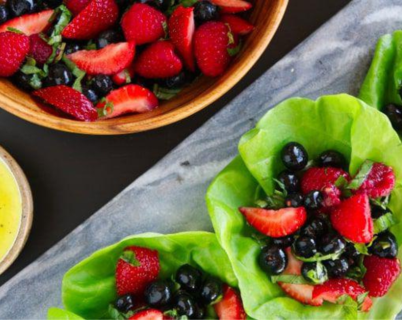 step 5 Scoop the berry mixture into your butter lettuce cups. Serve and enjoy!