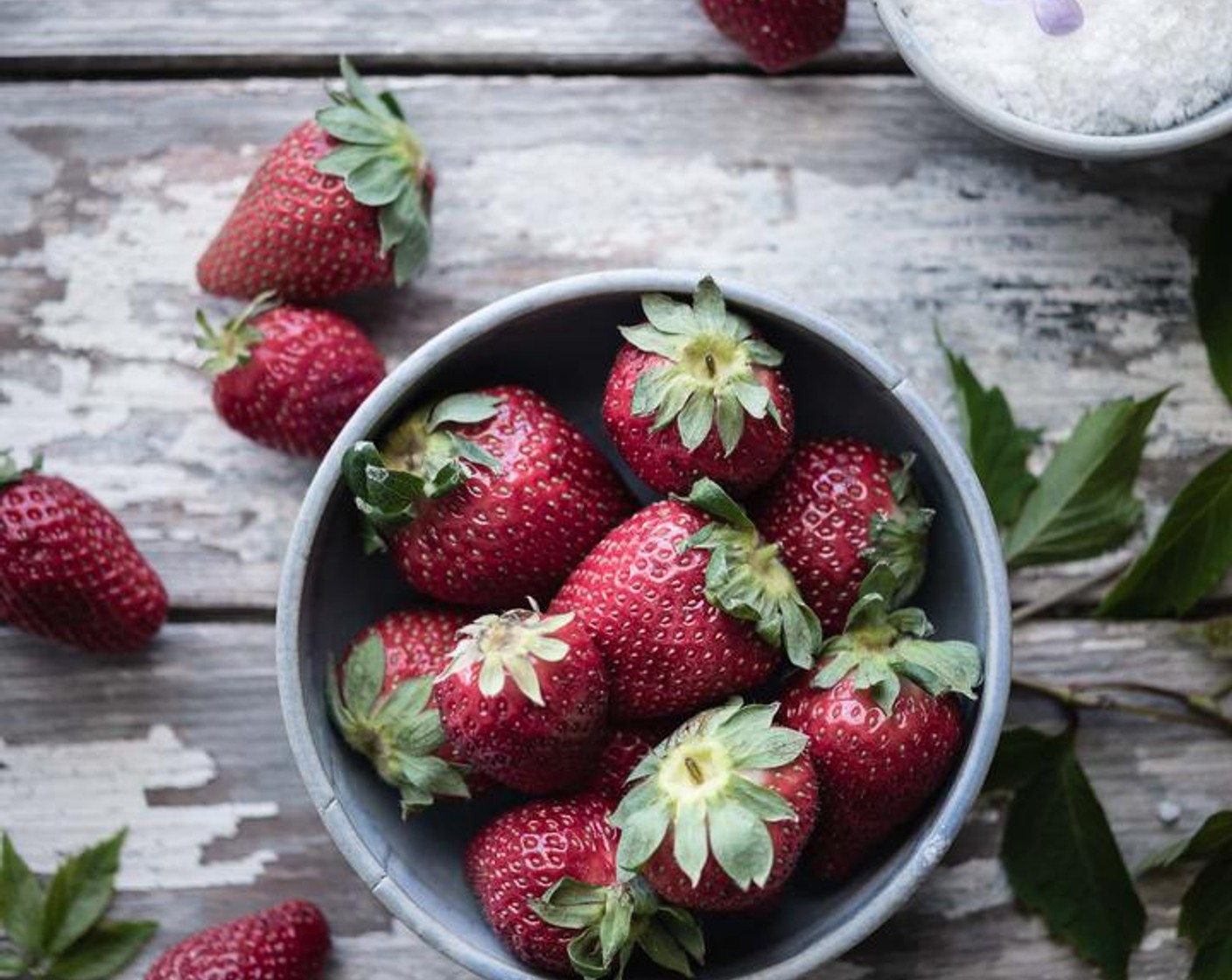 step 1 Mix Fresh Strawberries (12 cups) with Lilac Sugar (1/4 cup) in medium bowl; set aside while preparing shortcakes or up to 2 hours.