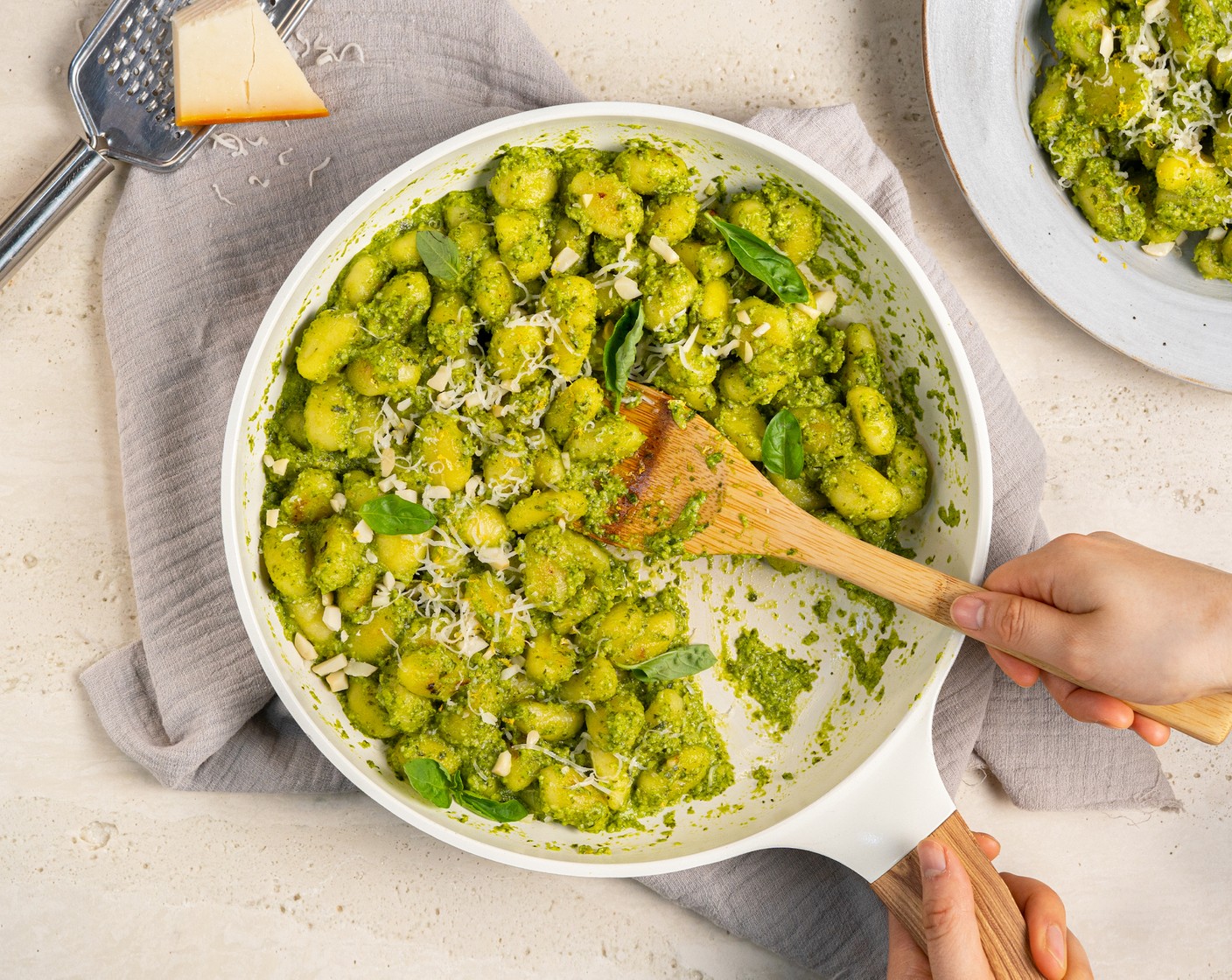 Goat Cheese Gnocchi with Macadamia Pesto