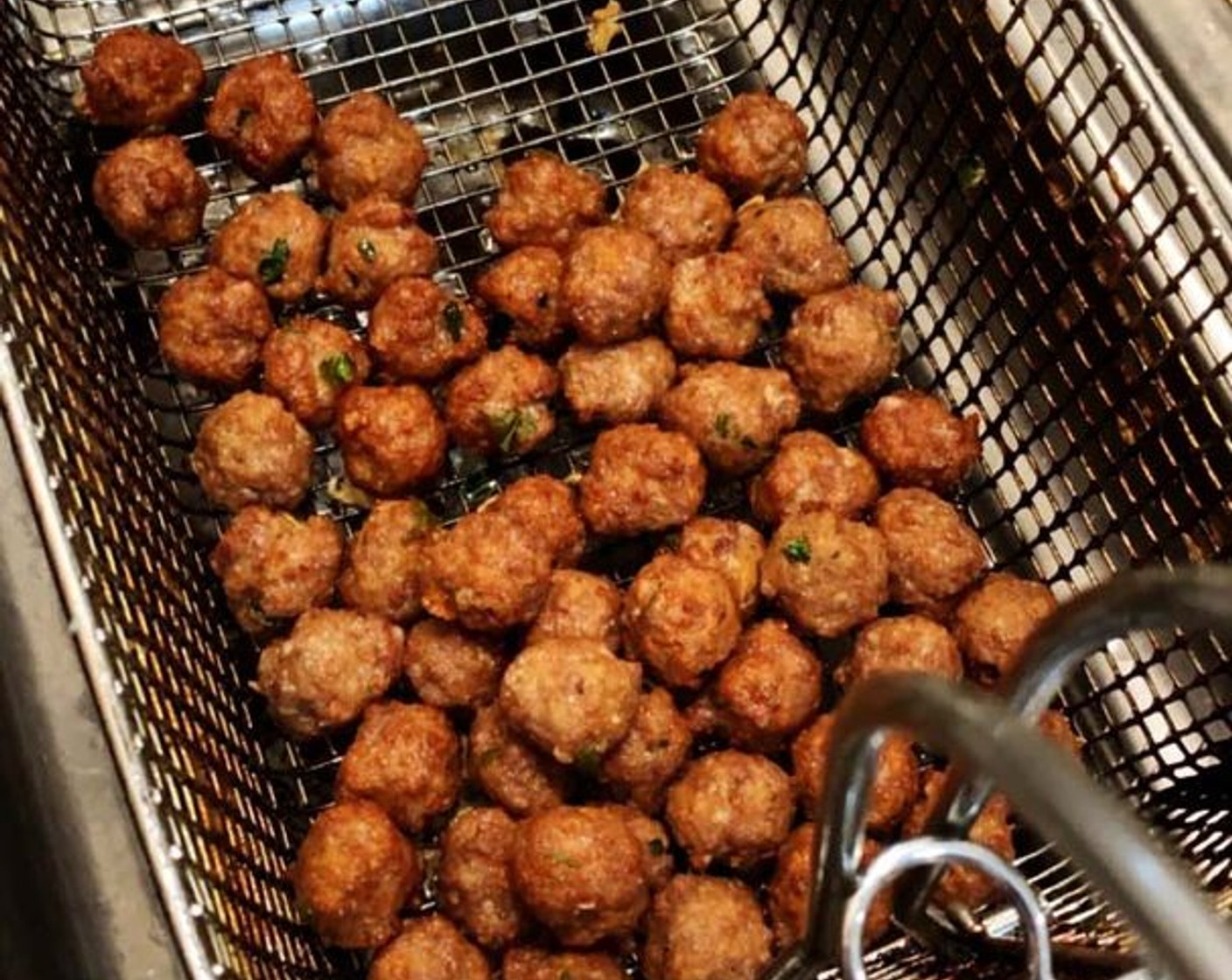 step 9 Fry the meatballs until golden brown.