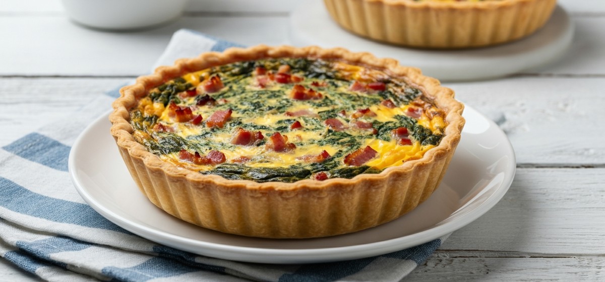 Easy Egg-Free Quiche with Bacon and Spinach Recipe | SideChef