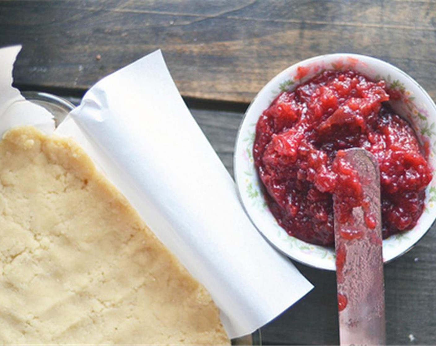 step 5 Spread the Raspberry Jam (1 cup) over the crust, leaving about a ¼ inch border.