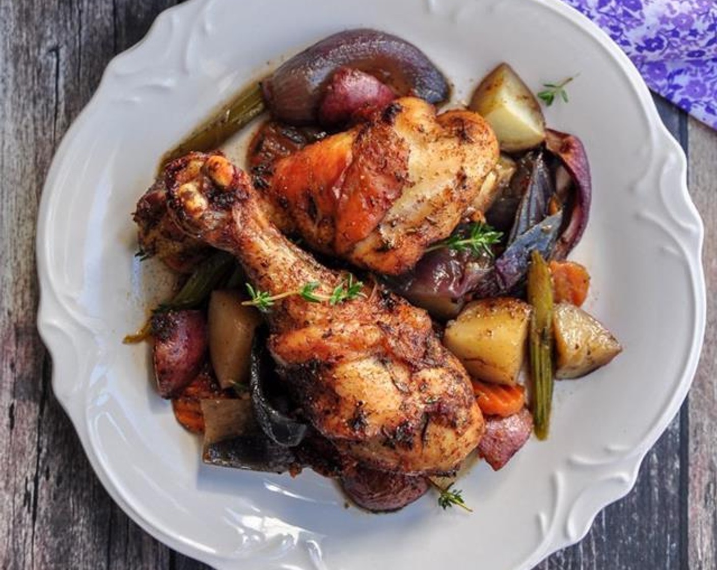 One-Pan Caribbean Jerk Chicken With Vegetables