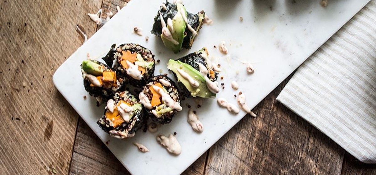 Sweet Potato Quinoa Sushi with Spicy Mayo Recipe | SideChef