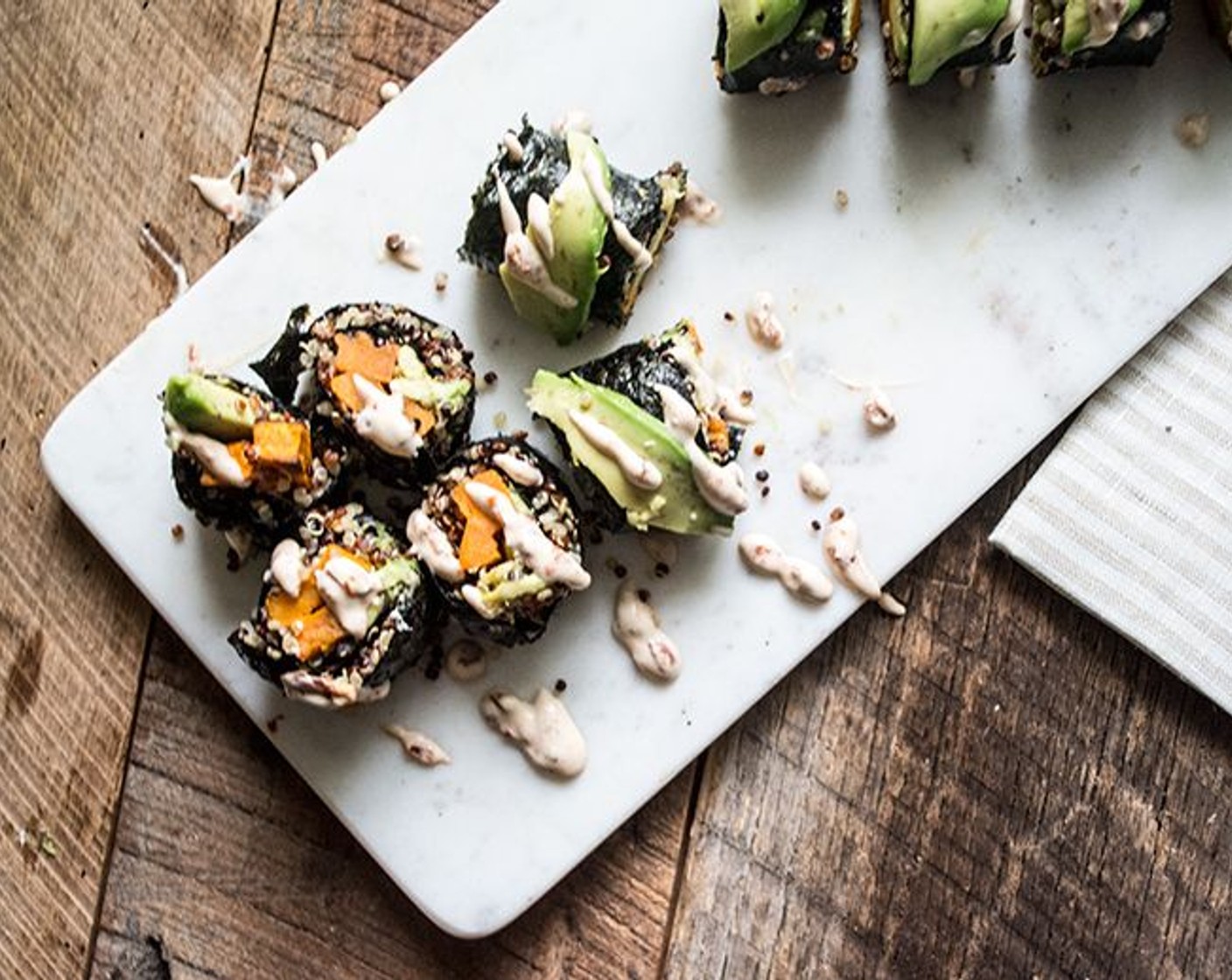 Sweet Potato Quinoa Sushi with Spicy Mayo