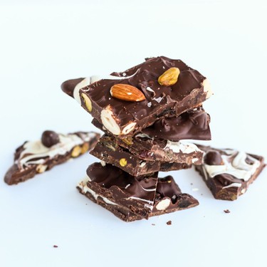 Dark and White Chocolate Bark with Mixed Fruits & Nuts Recipe | SideChef