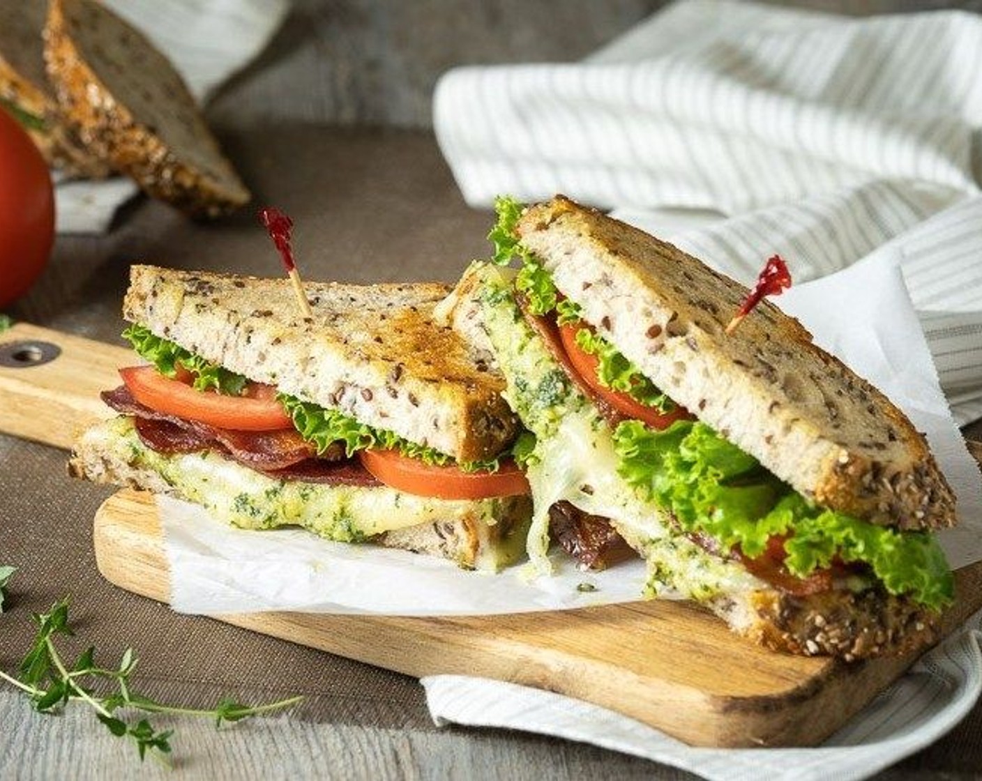 Cheesy Pesto BLT