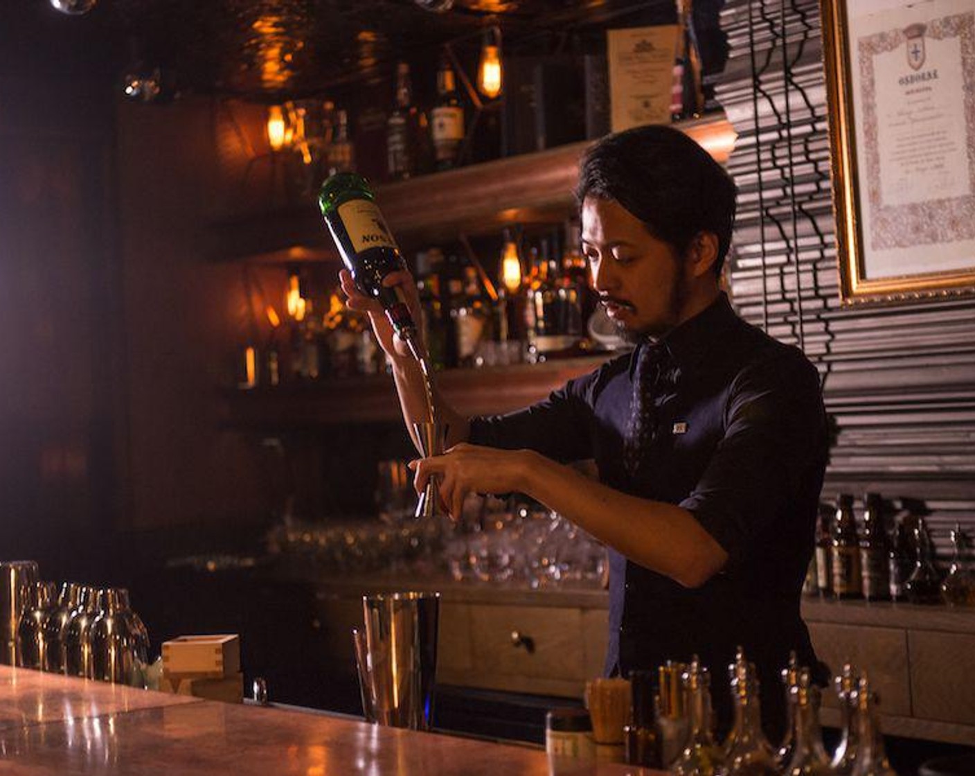 step 1 Add Jameson® Japanese Roasted Green Tea Infused Whiskey (4 Tbsp), Hinoki Syrup (1 Tbsp), juice from Lemon (1), Eggland's Best Classic Egg (1), Lavender Bitters (2 dashes), and a spray of Salt Water (to taste) to shaker and dry shake.