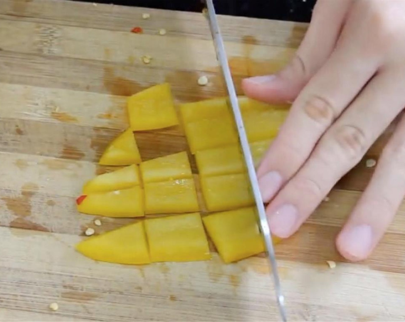 step 3 Chop Yellow Bell Pepper (1/4 cup) into cubes.