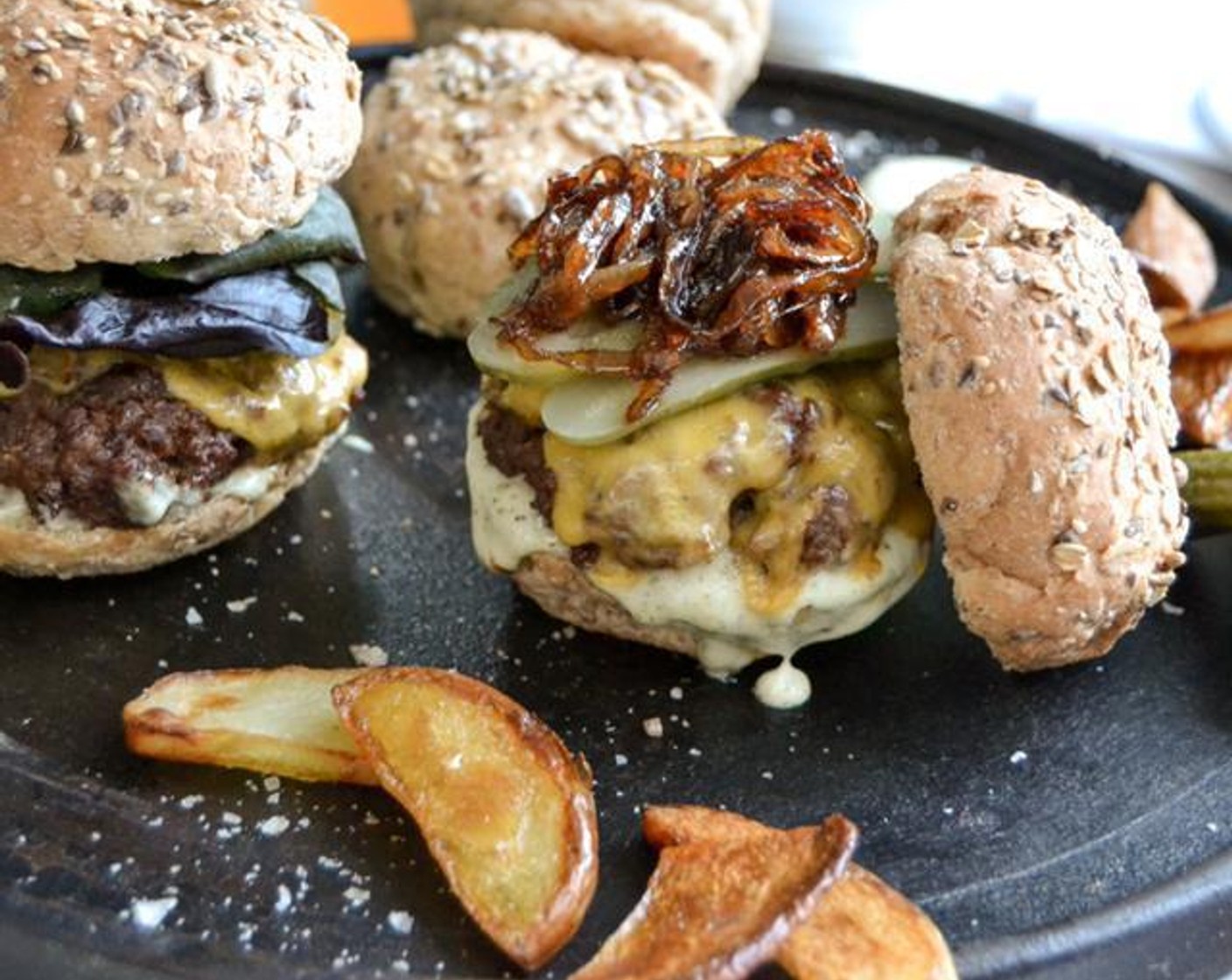 Beef Burger with Homemade Blue Cheese Mayonnaise