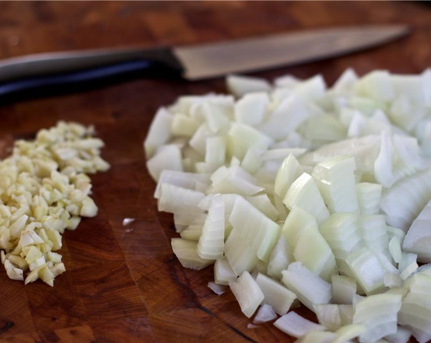 step 1 Chop the Onion (1). Finely chop the Garlic (3 cloves) and Jalapeño Pepper (1 Tbsp). Remove the casings from the Mexican Chorizo (8 oz).