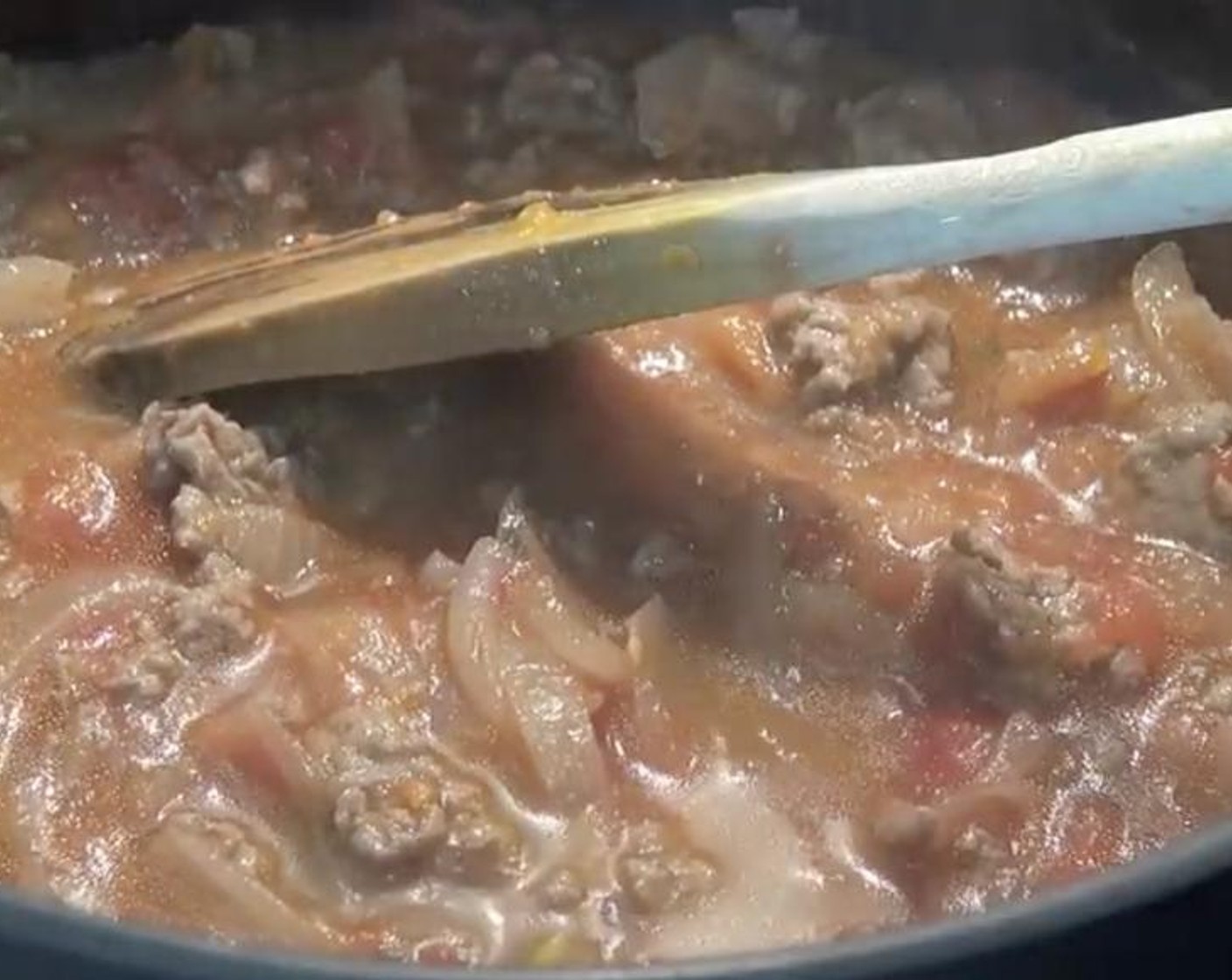 step 5 Add Canned Diced Tomatoes (1 3/4 cups) and Water (1/2 cup). Stir to combine and season with Salt (to taste) and Ground Black Pepper (to taste). Allow sauce to simmer for about 10 minutes or until sauce thickens over low to medium heat.