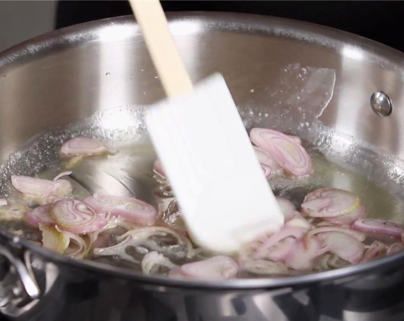 step 4 In a pan, add the Butter (1 Tbsp) and sliced shallots.