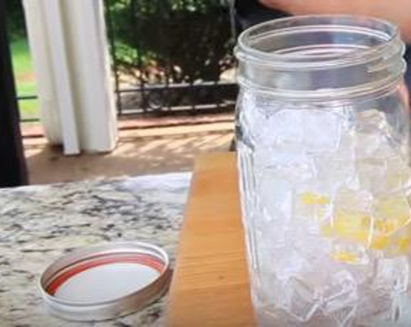 step 3 Fill a quart mason jar with Ice (as needed).