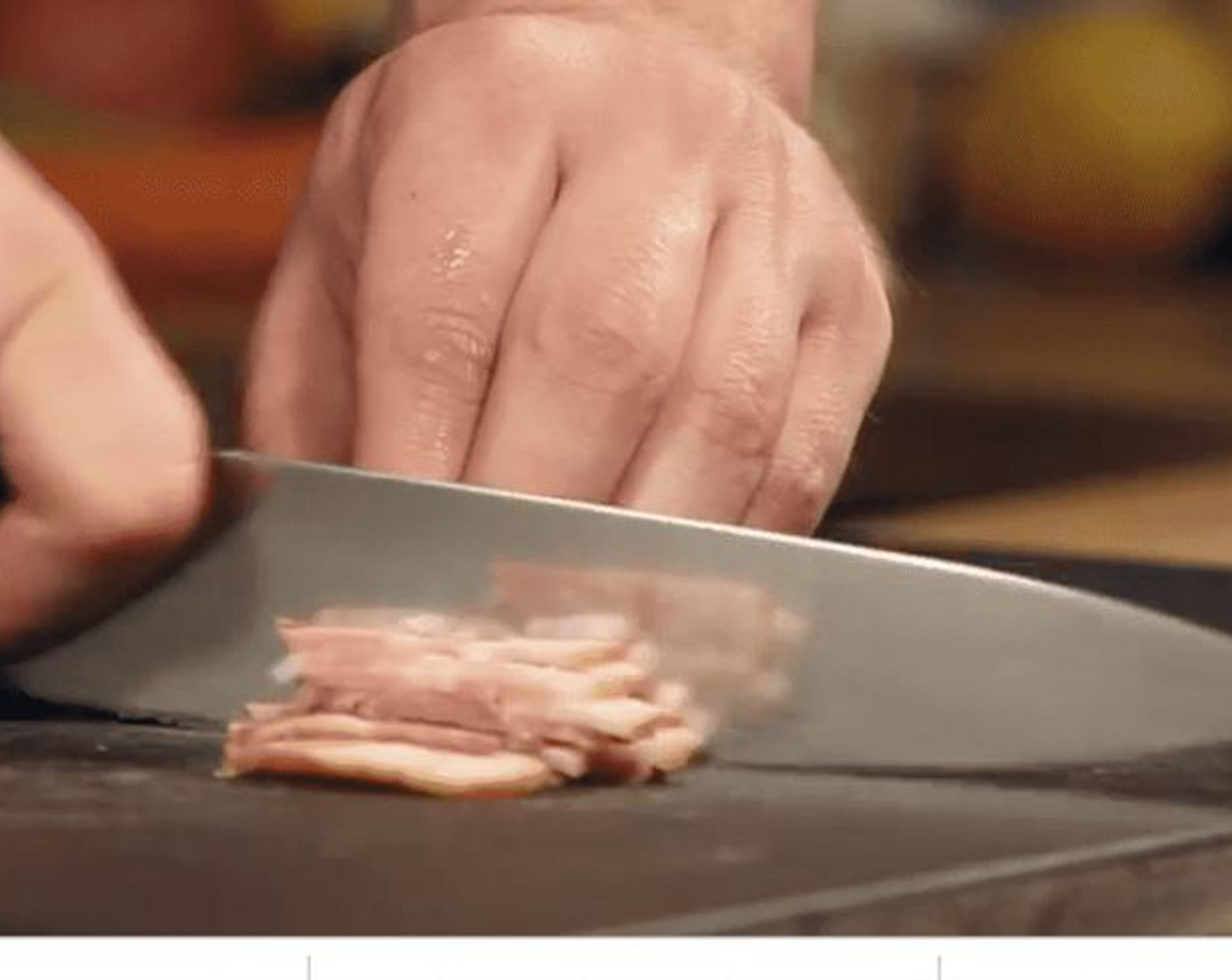 step 1 Chop Bacon (115 g) into medium dice.