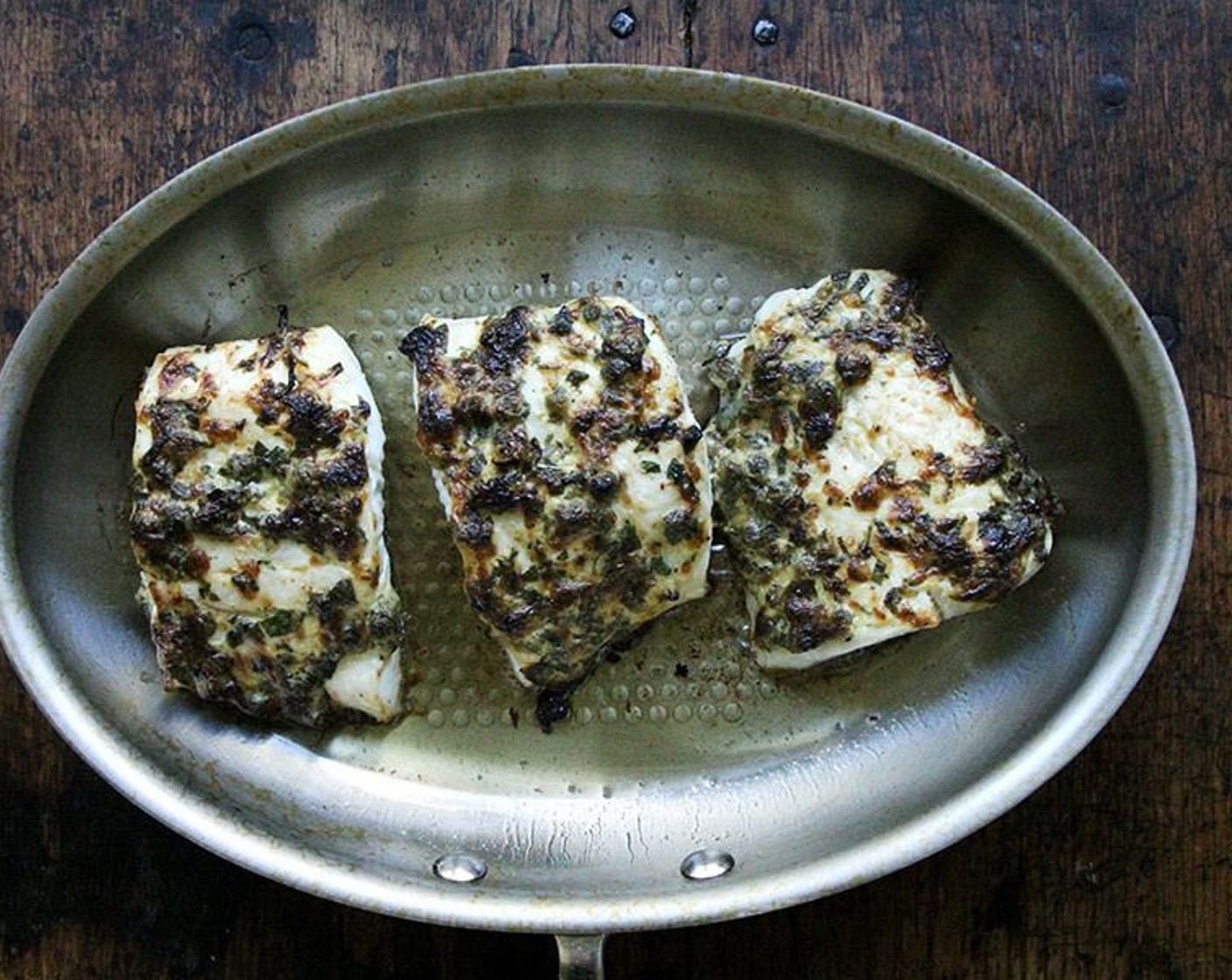 Pan-Broiled Halibut with Lemon, Capers, and Parsley