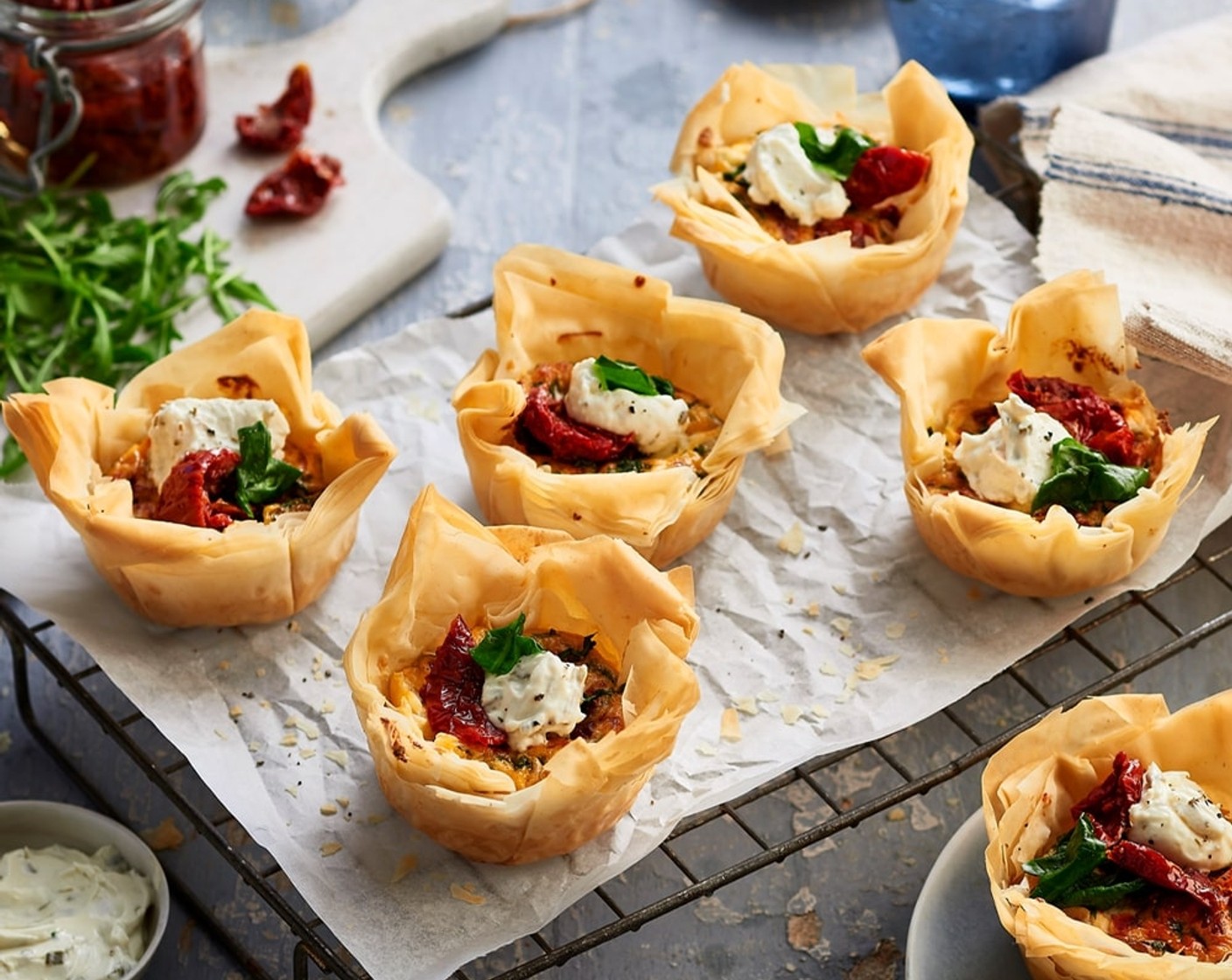 Sundried Tomato, Spinach Tarts