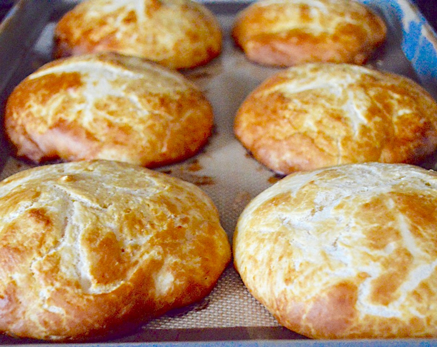 step 9 Bake the pretzel buns for 20-25 minutes, until they are deep golden brown and fluffy. Rotate the trays halfway through to ensure even baking, or alternatively bake one tray at a time.