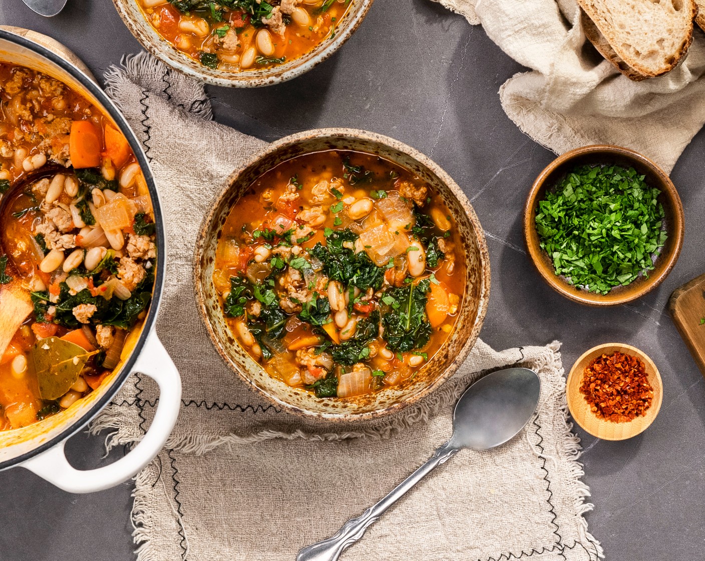 Spicy Sausage White Bean Soup