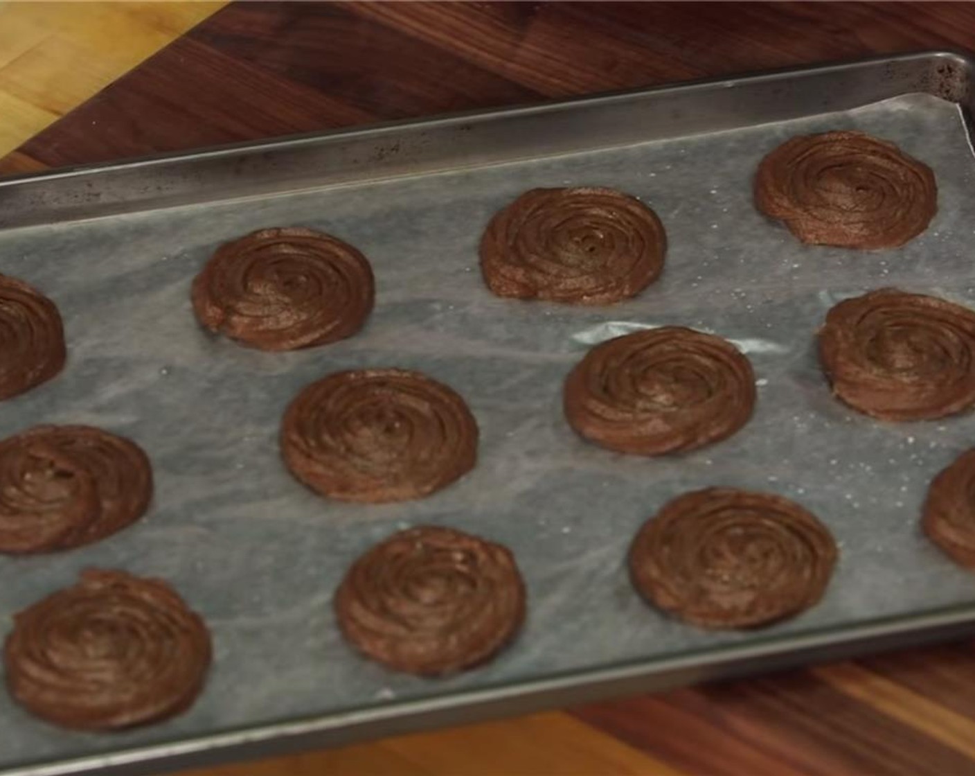 step 8 Place baking sheet in the freezer for at least 10 minutes to set and chill the dough.