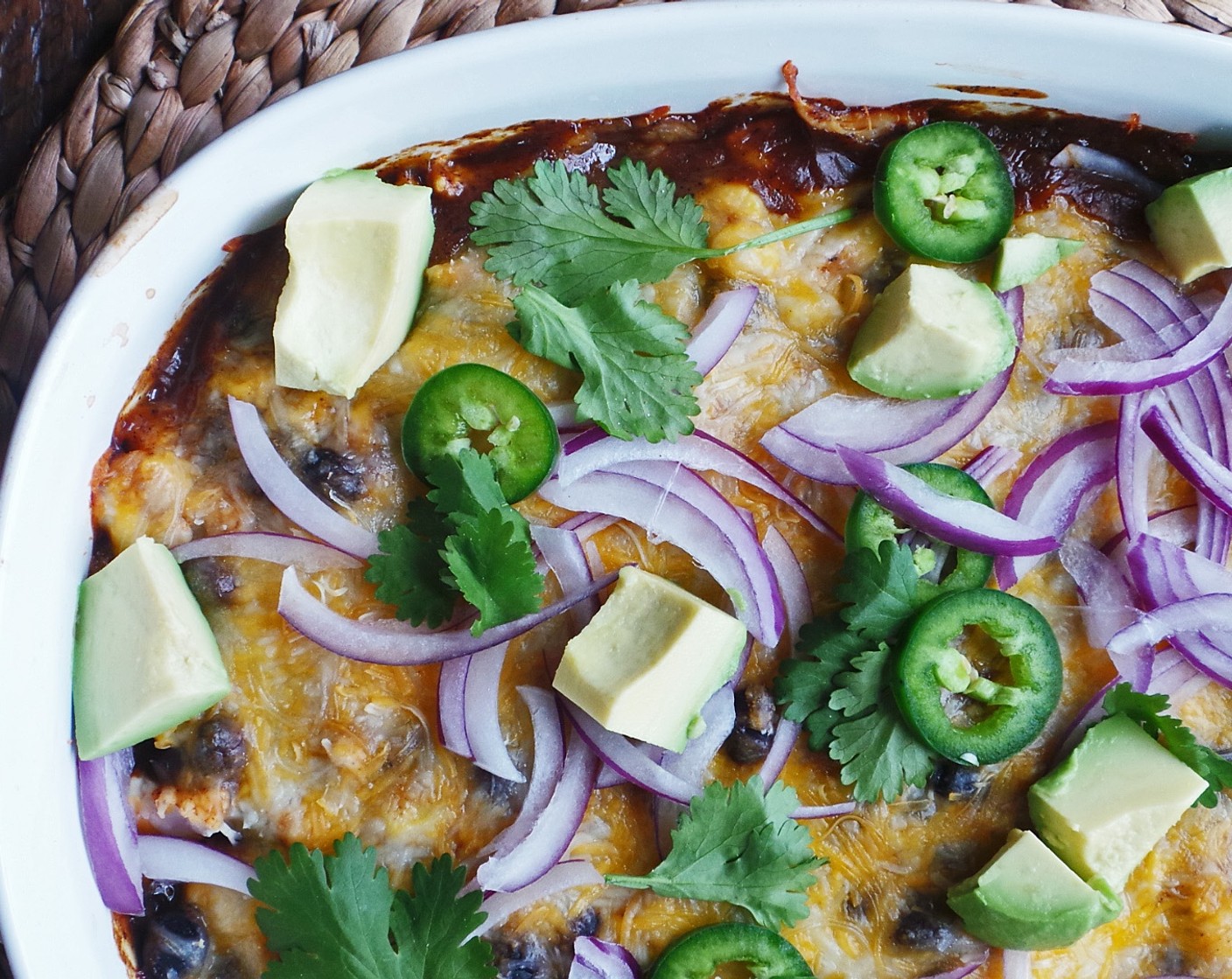 Cheesy Chicken Enchilada Casserole