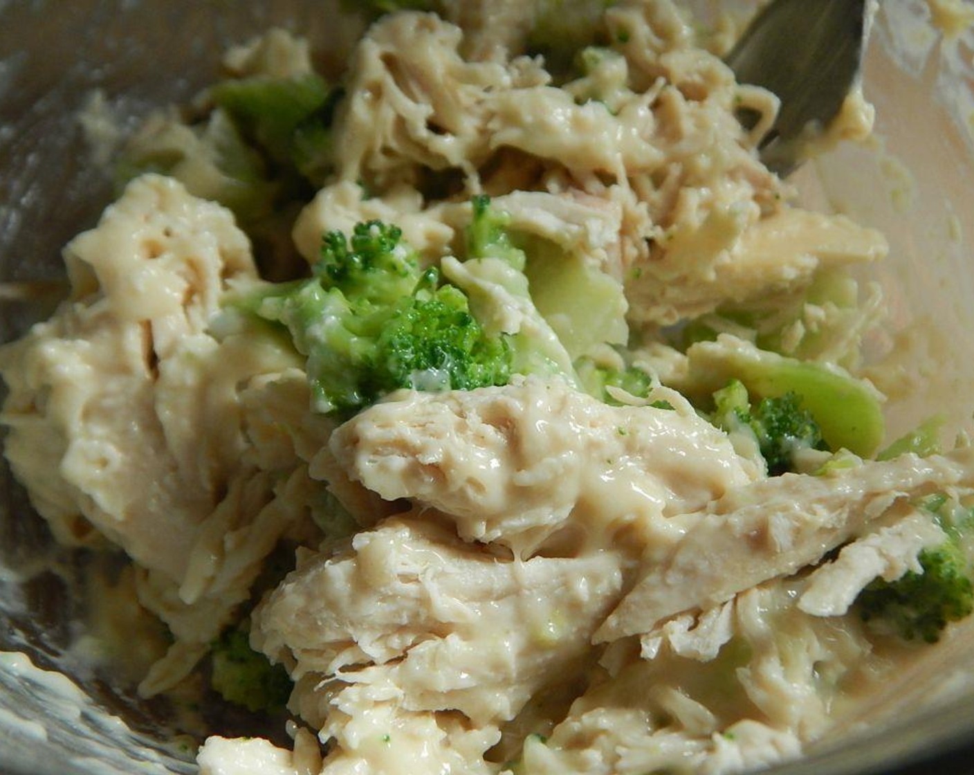 step 5 Cut up your thawed broccoli pieces. In a bowl mix your broccoli pieces, Chicken Breasts (2 cups) and Condensed Cream of Chicken Soup (1/2 cup).