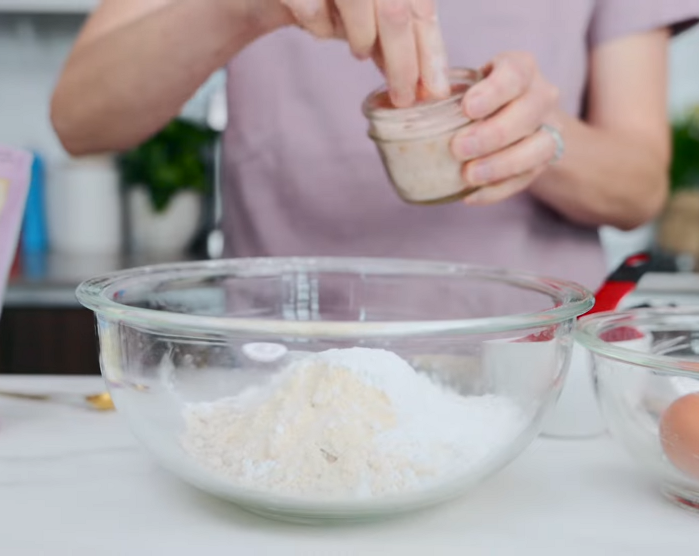 step 2 In a large mixing bowl, combine Oat Flour (1 1/2 cups), Tapioca Starch (1/4 cup), Coconut Flour (1/4 cup), Baking Soda (1/2 tsp), Baking Powder (1 tsp), and Fine Sea Salt (1 tsp). Mix together with a wire whisk.
