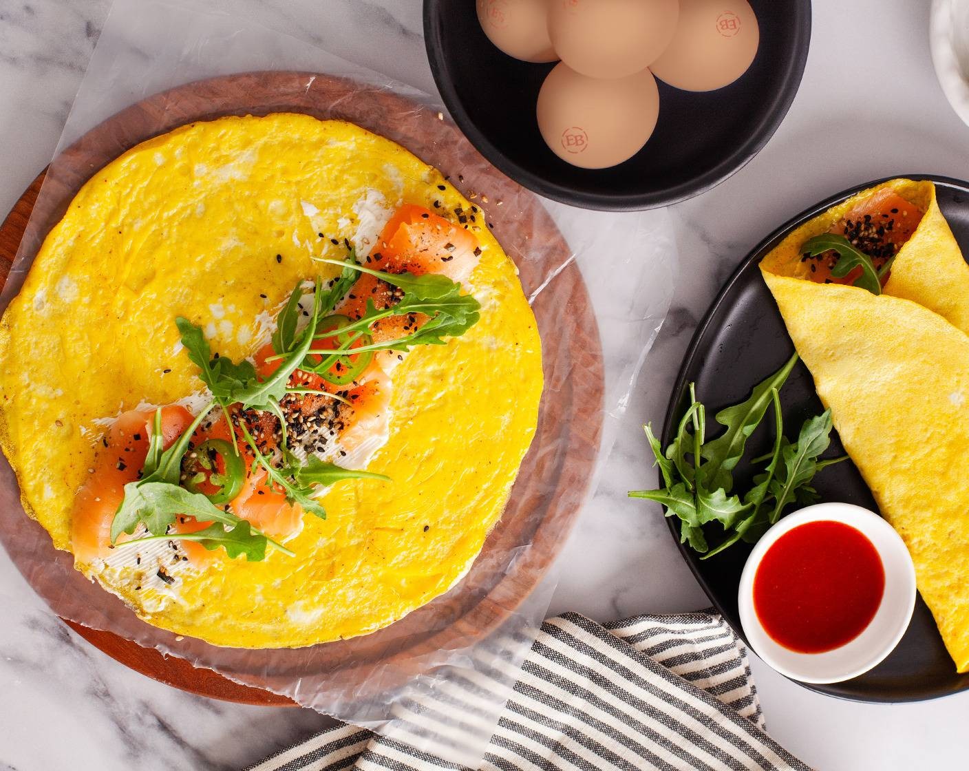 Egg Wraps with Smoked Salmon