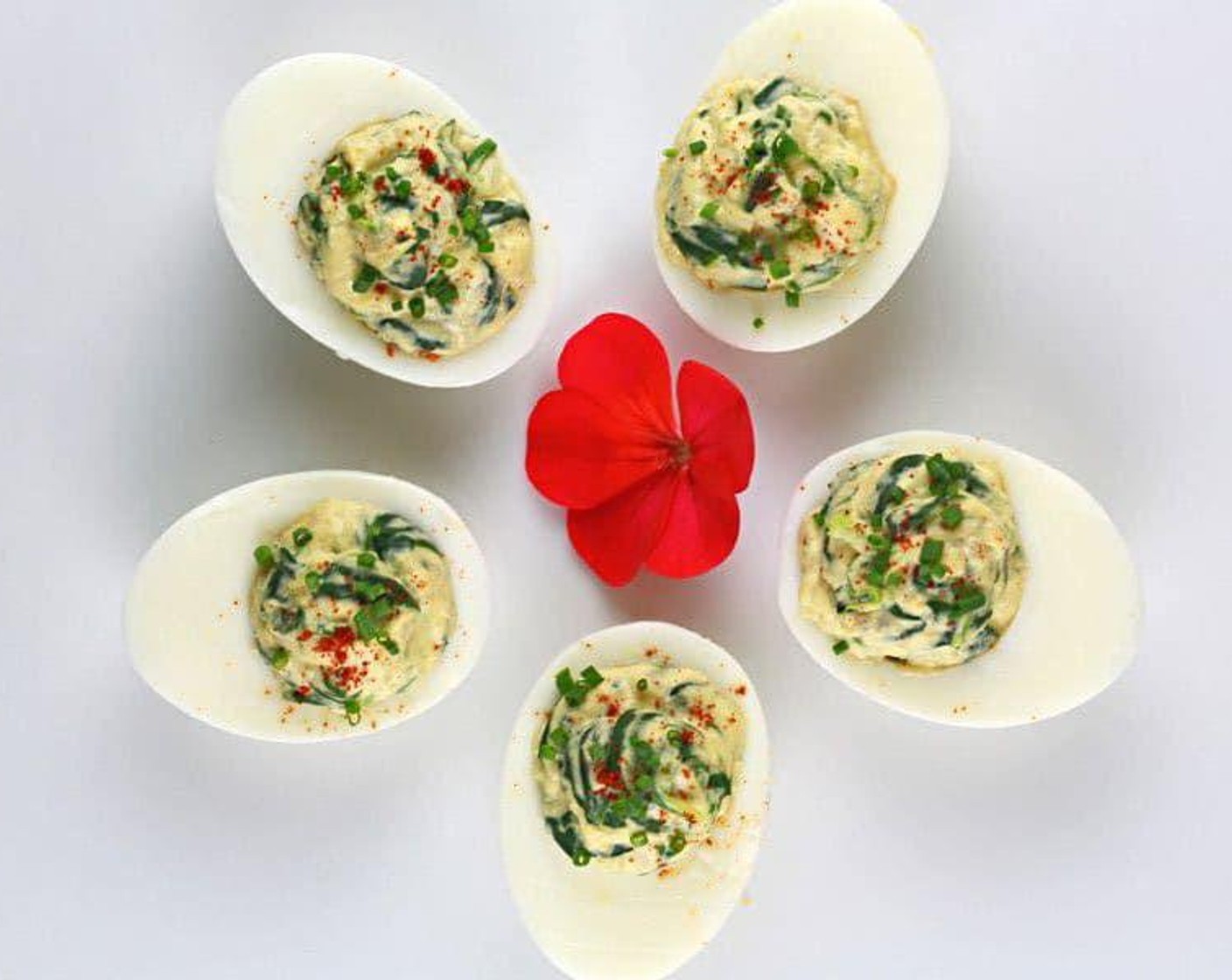 Spinach Deviled Eggs with Artichoke