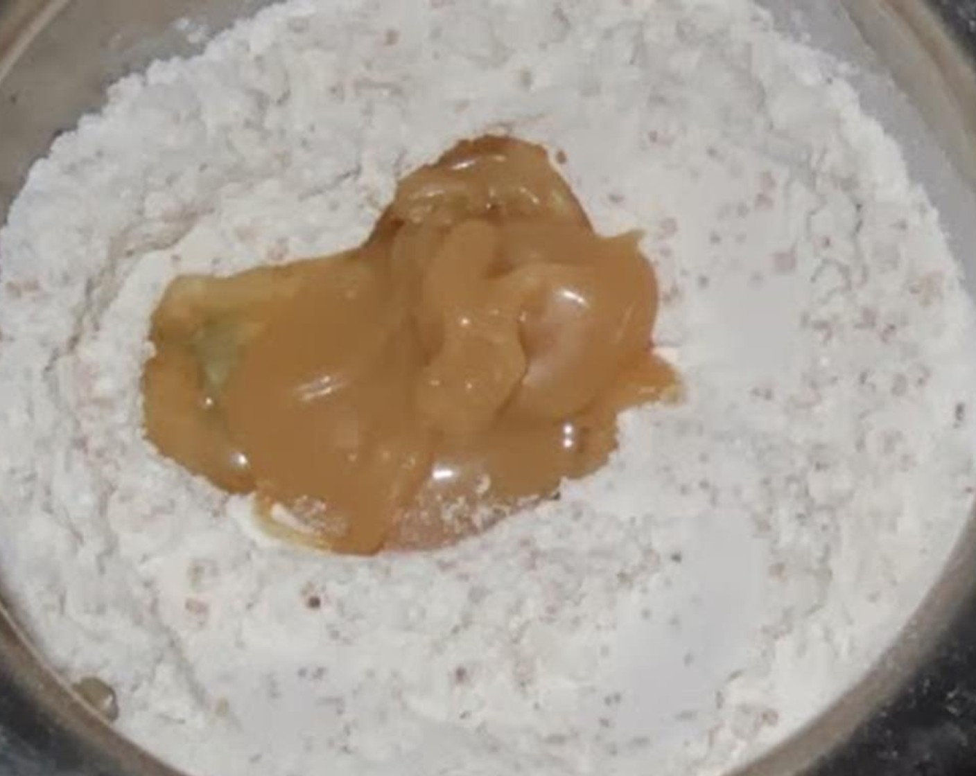 step 2 Add Vegetable Oil (2 tsp), Milk (2 tsp) and half of the Caramel Sauce (1 Tbsp). Mix until you have a smooth batter.