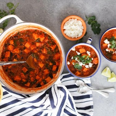 Mexican Sweet Potato and Black Bean Stew with Quinoa and Kale Recipe | SideChef