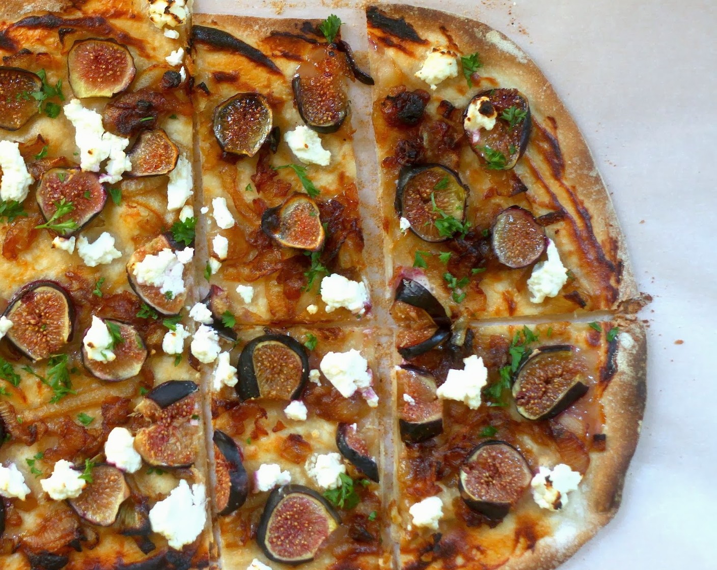 Fig and Goat Cheese Flammekueche (Tarte Flambée)