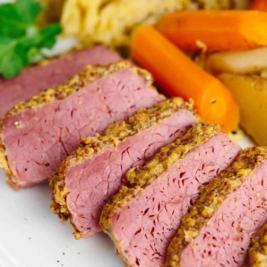 Slow Cooker Corned Beef with Guinness Mustard Recipe | SideChef