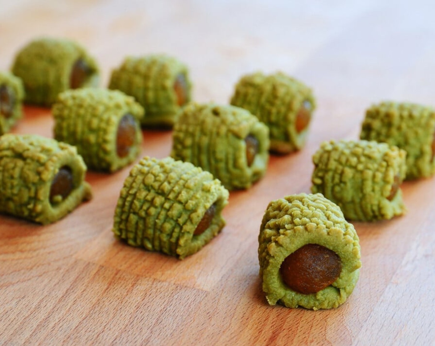 Green Tea Rolled Pineapple Tarts